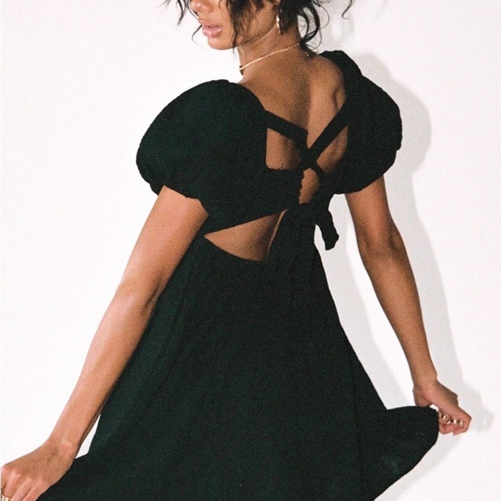 Princess Polly Black Ruffled Dress size 4 - Picture 7 of 7